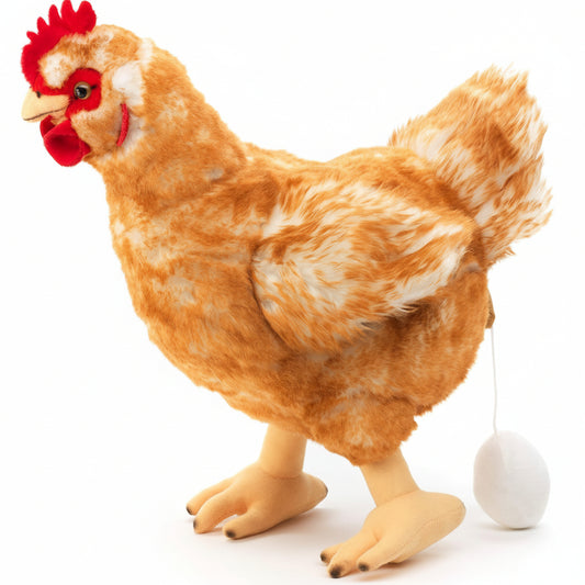 Uni-Toys Henne mit Ei braun 37 cm Plüsch-Huhn Vogel Plüschtier Kuscheltier