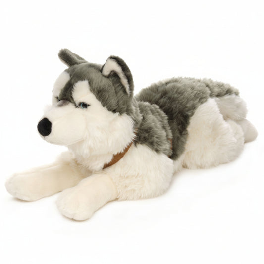 Uni-Toys Husky mit Geschirr liegend 62 cm