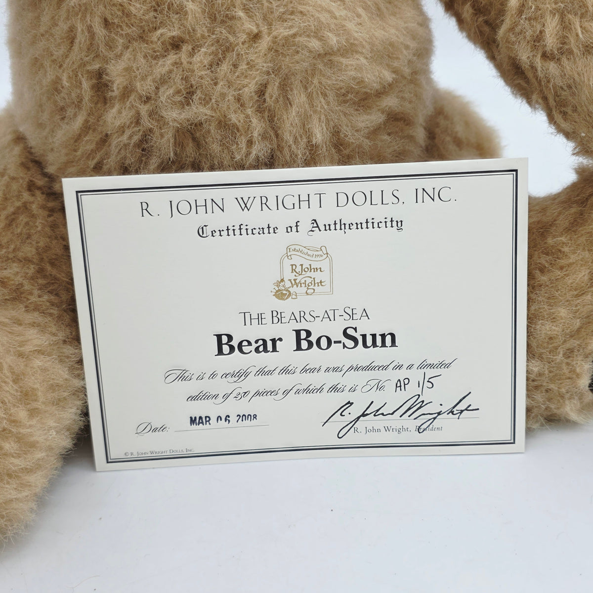 R. John Wright Bear Bo-Sun Teddybär 53 cm limitiert