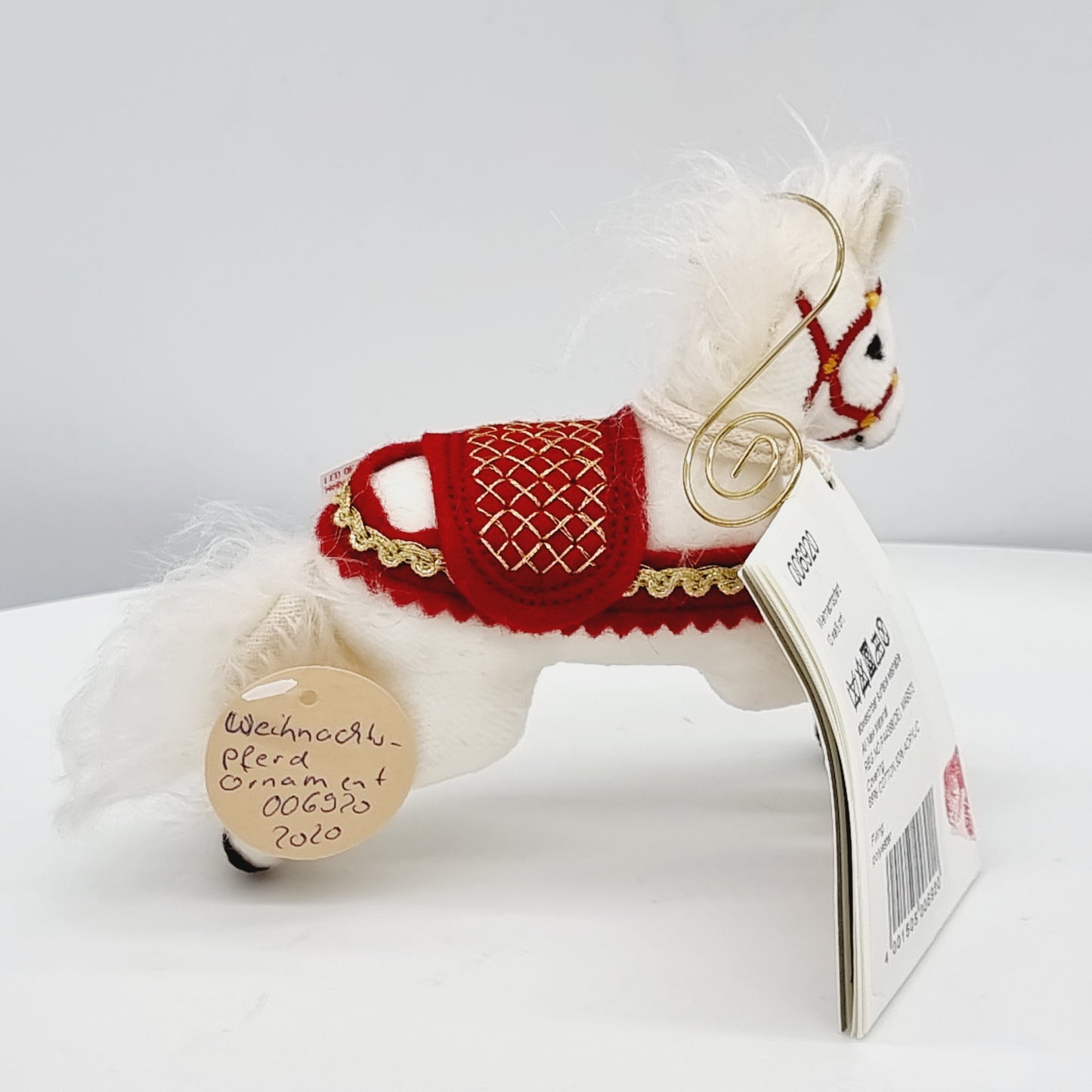 Nr. 12! Steiff 006920 Weihnachtspferd Ornament 10 cm aus dem Steiff Archiv