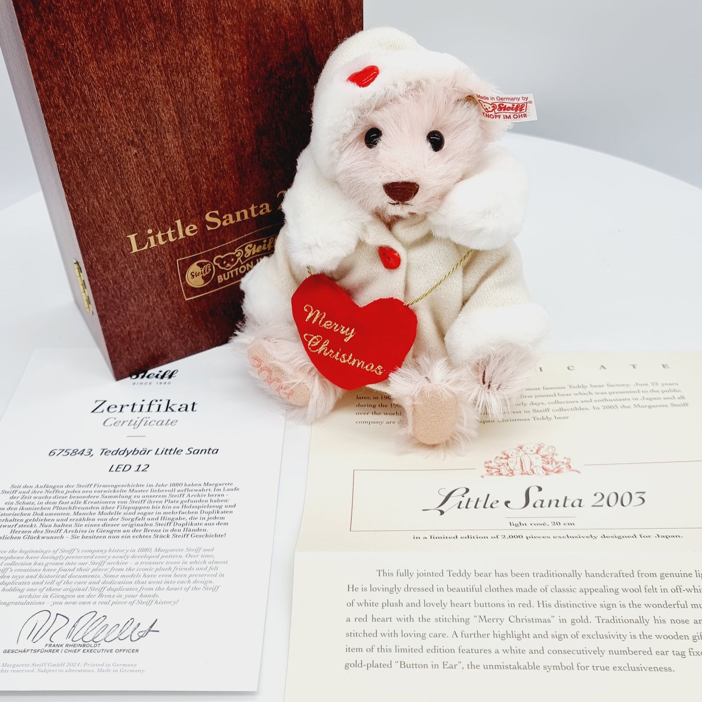 Nr. 12! Steiff 675843 Little Santa 2003 Teddybär