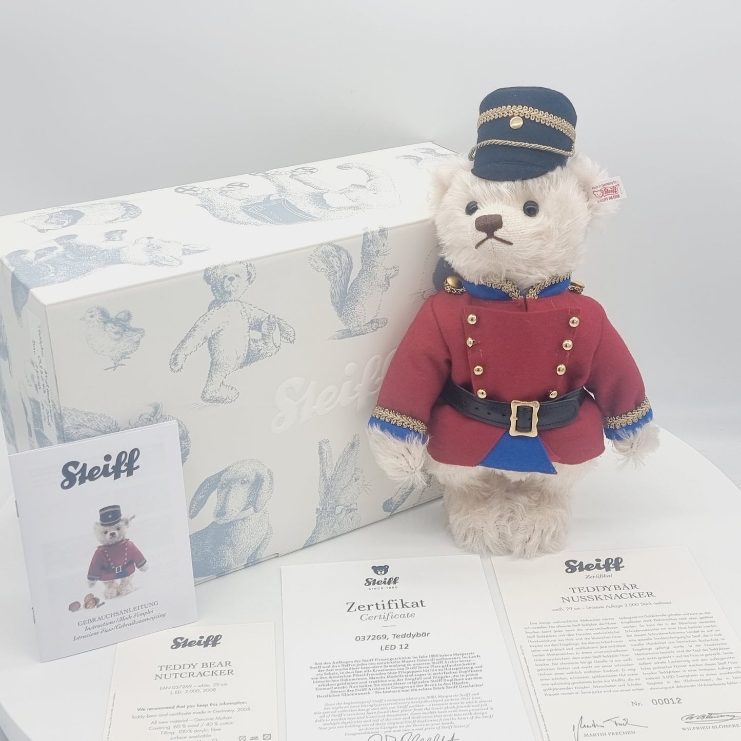 Nr. 12! Steiff 037269 Nussknacker Teddybär 29 cm limitiert 3000 Jahr 2008 aus dem Steiff Archiv