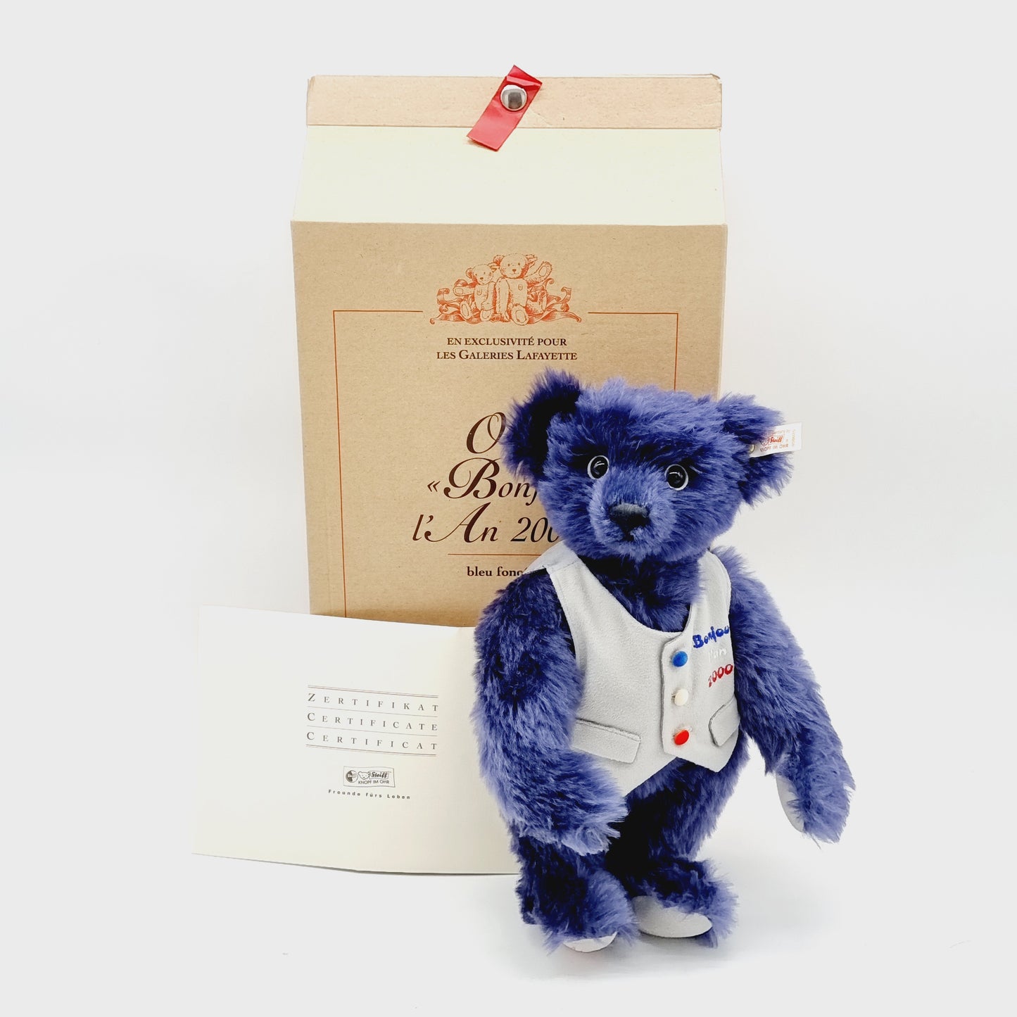 Steiff Teddybär Ours Bonjour l' An 2000 658075 limitiert 1500 aus 1999 34cm
