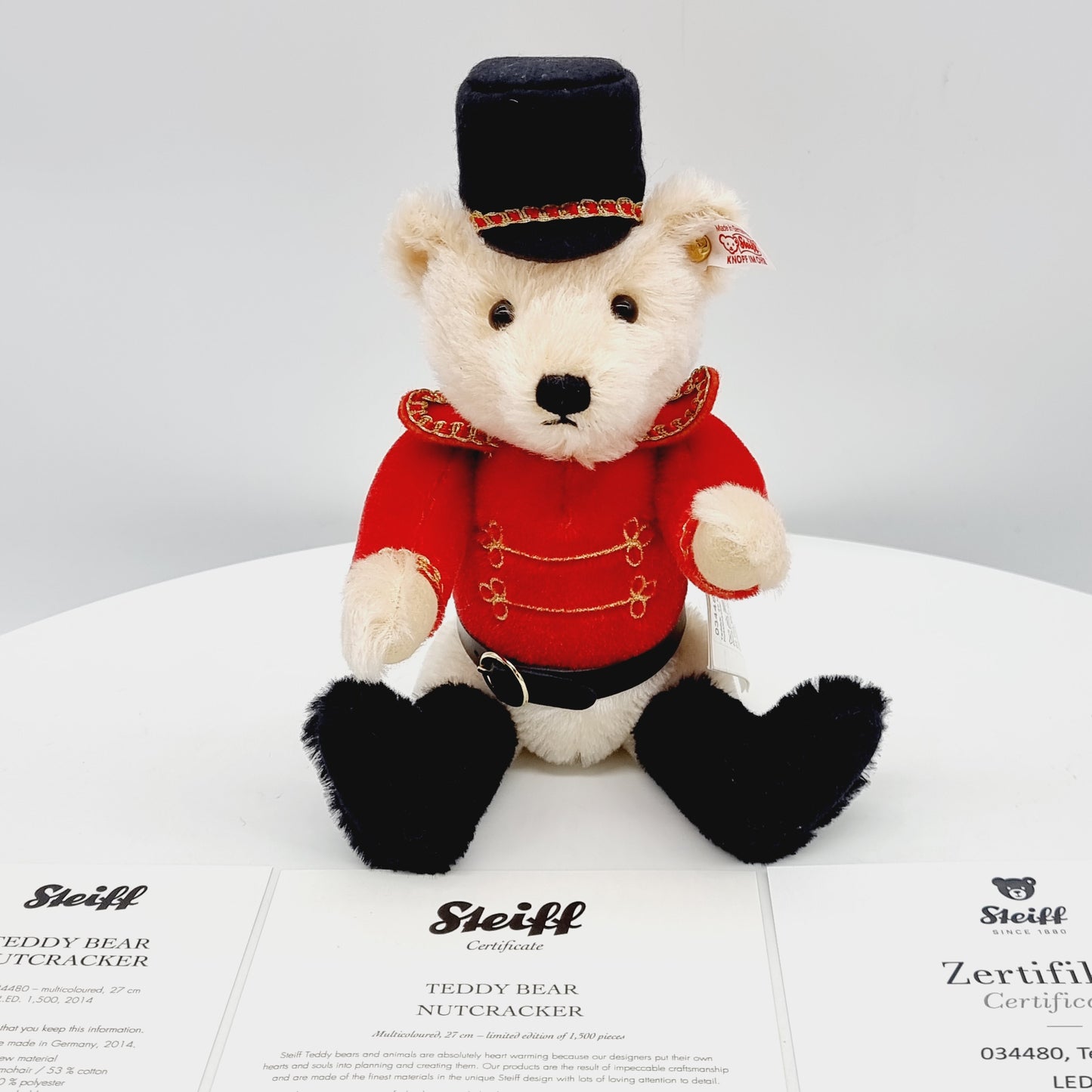 Nr. 12! Steiff 034480 Teddybär Nussknacker 27 cm limitiert 1500 Jahr 2014 aus dem Steiff Archiv