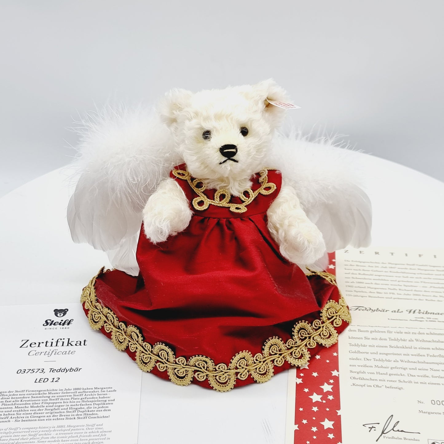 Nr. 12! Steiff 037573 Teddybär Christbaumspitze limitiert 2000 aus 2005 20 cm aus dem Steiff Archiv