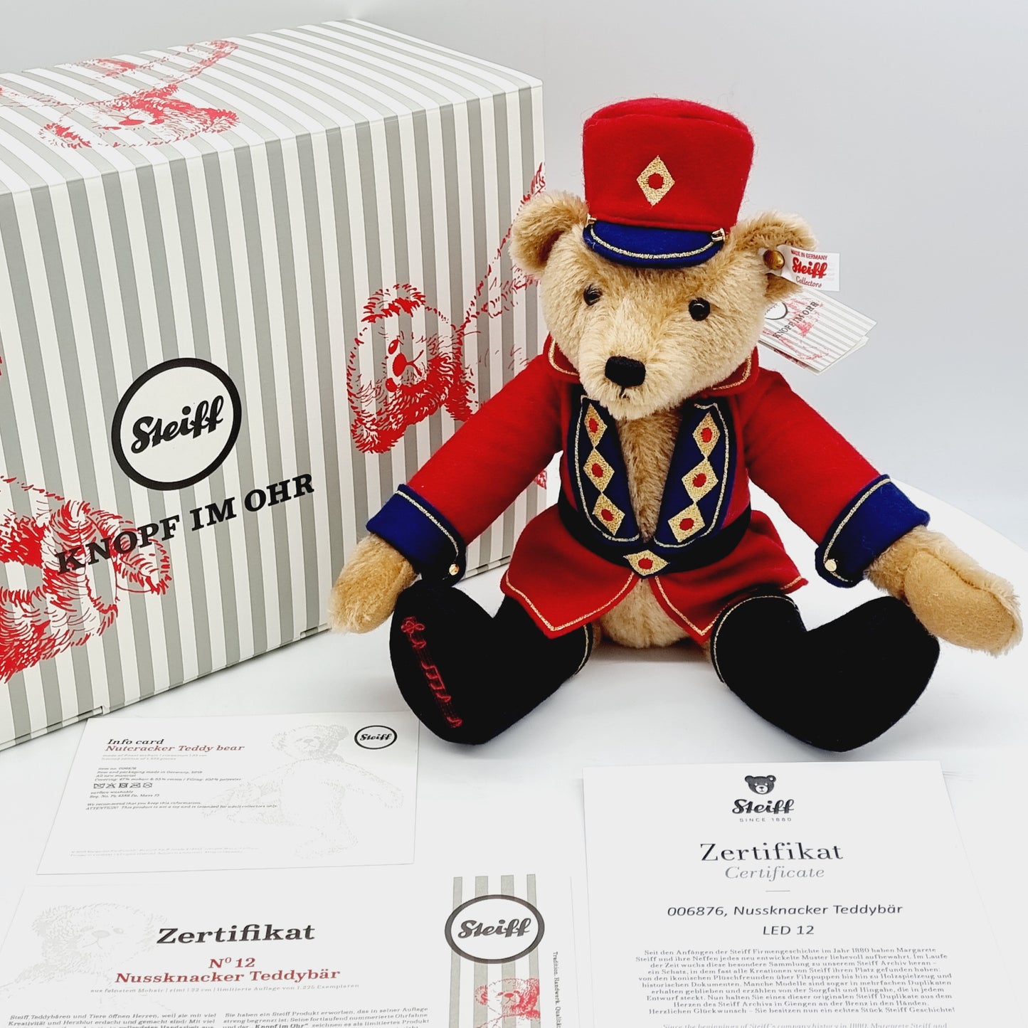 Nr. 12! Steiff 006876 Teddybär Nussknacker 32 cm aus dem Steiff Archiv