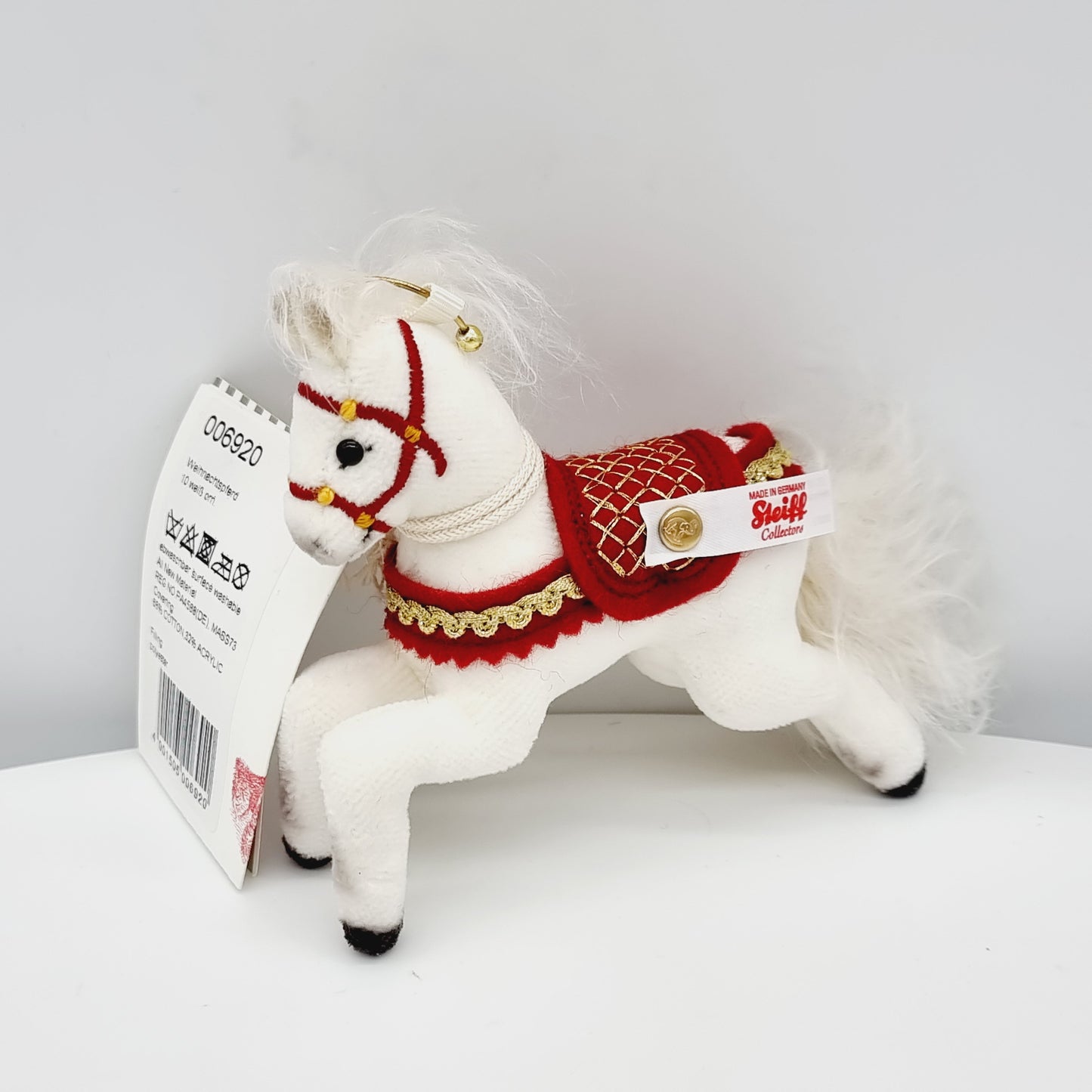 Nr. 12! Steiff 006920 Weihnachtspferd Ornament 10 cm aus dem Steiff Archiv