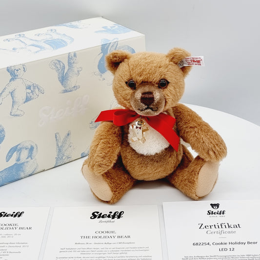 Nr. 12! Steiff 682254 Teddybär Cookie the Holiday Bear limitiert 1500 aus 2012 25 cm aus dem Steiff Archiv