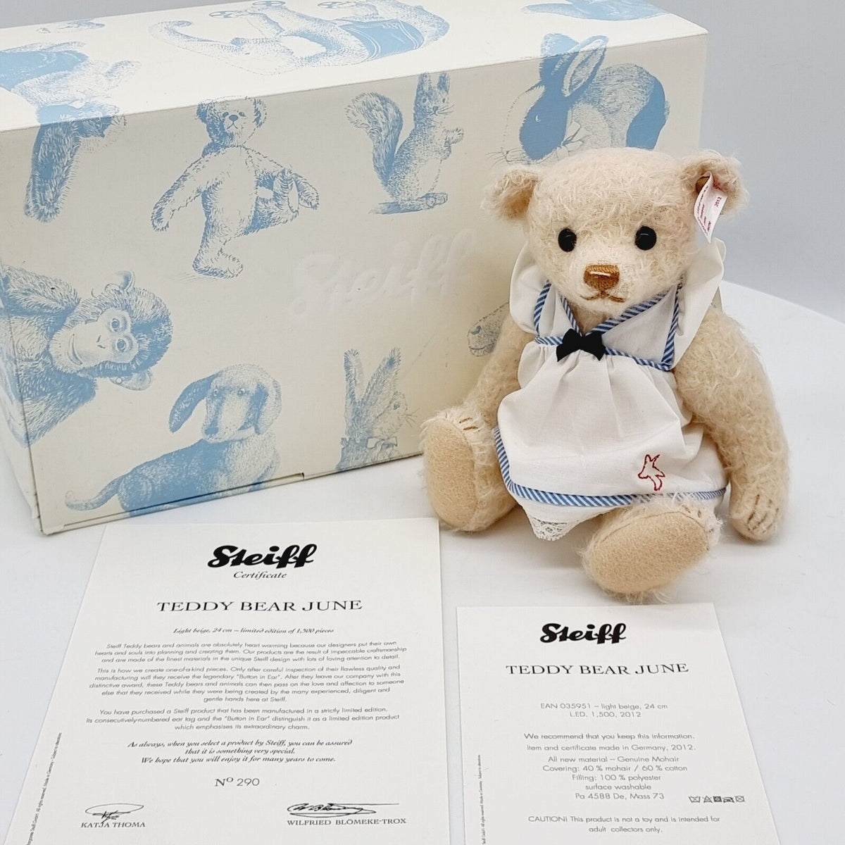 Steiff 035951 Teddybär June limitiert 1500 aus 2012 24 cm Mohair