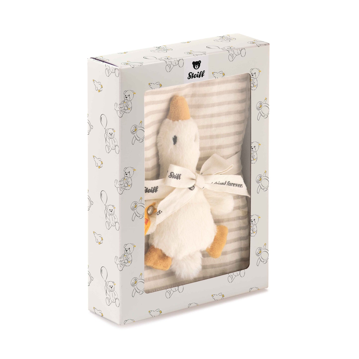 Steiff 242960 Geschenkset Gilda Gans Greifling mit Rassel und Spucktuch