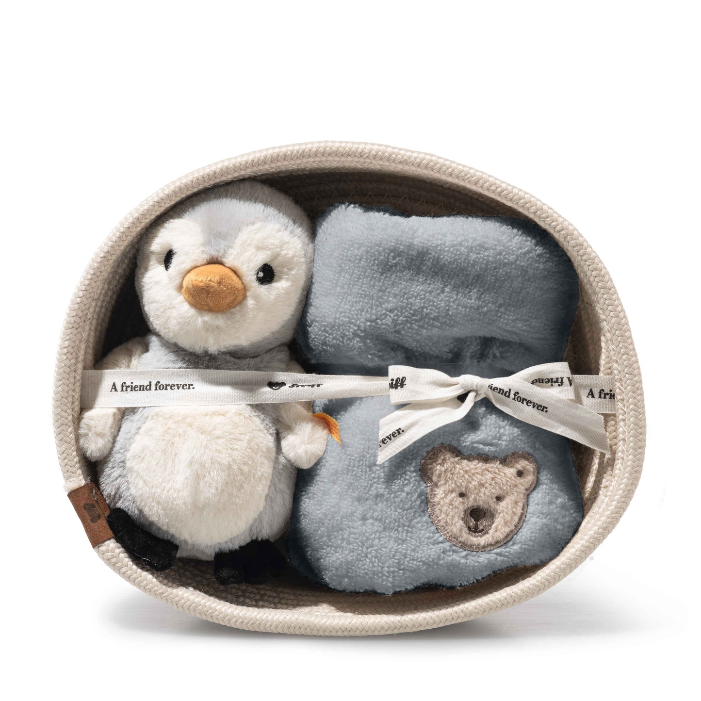 Steiff 242977 Geschenkset Lio Pinguin mit Rassel und Latz