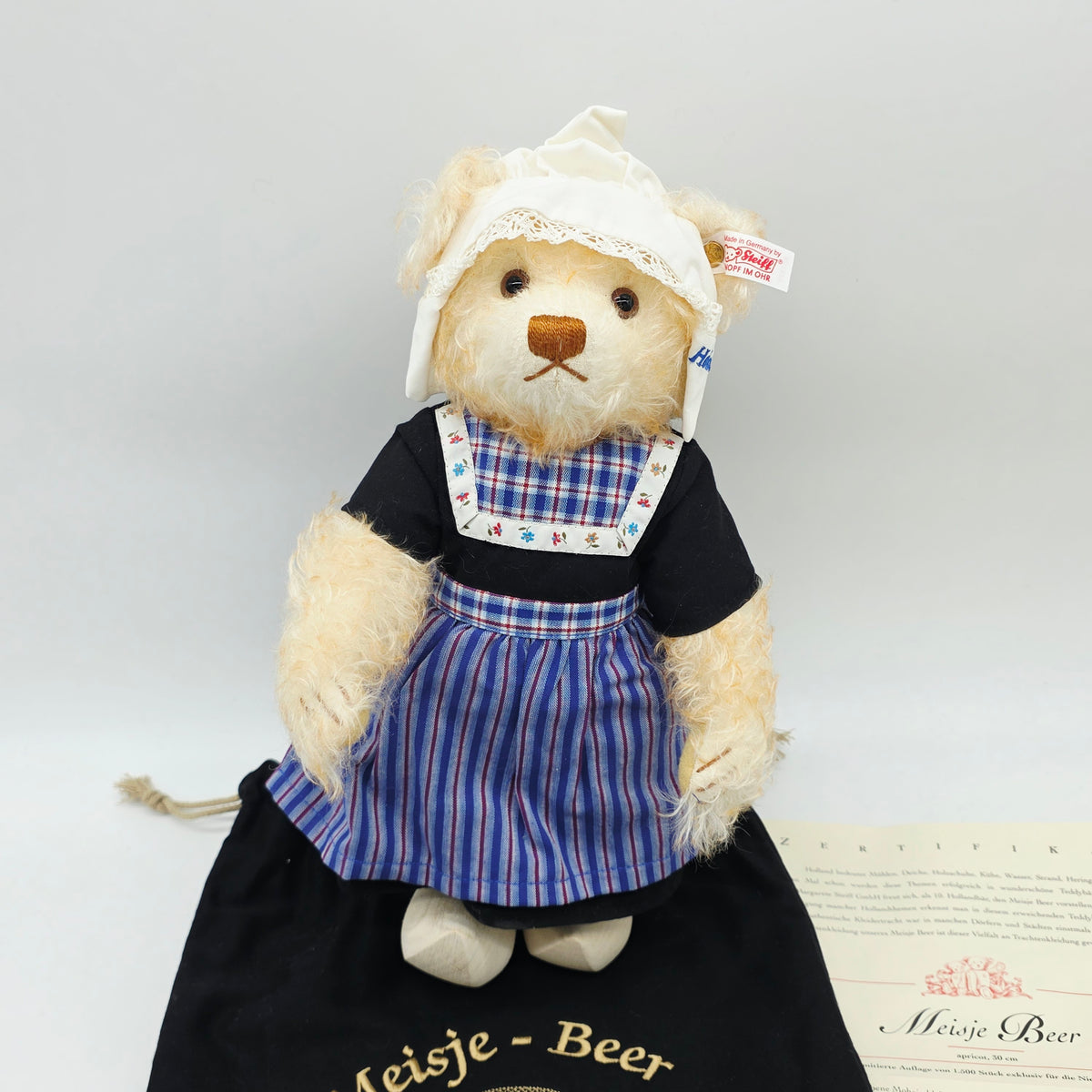 Steiff 661426 Meisje Beer Holland Teddybär mit Holzschuhen limitiert