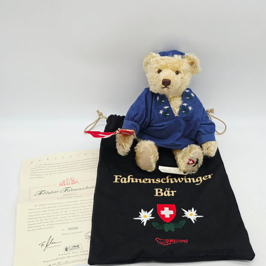 Steiff 661433 Fahnenschwinger Teddybär hellblond 31 cm limitiert
