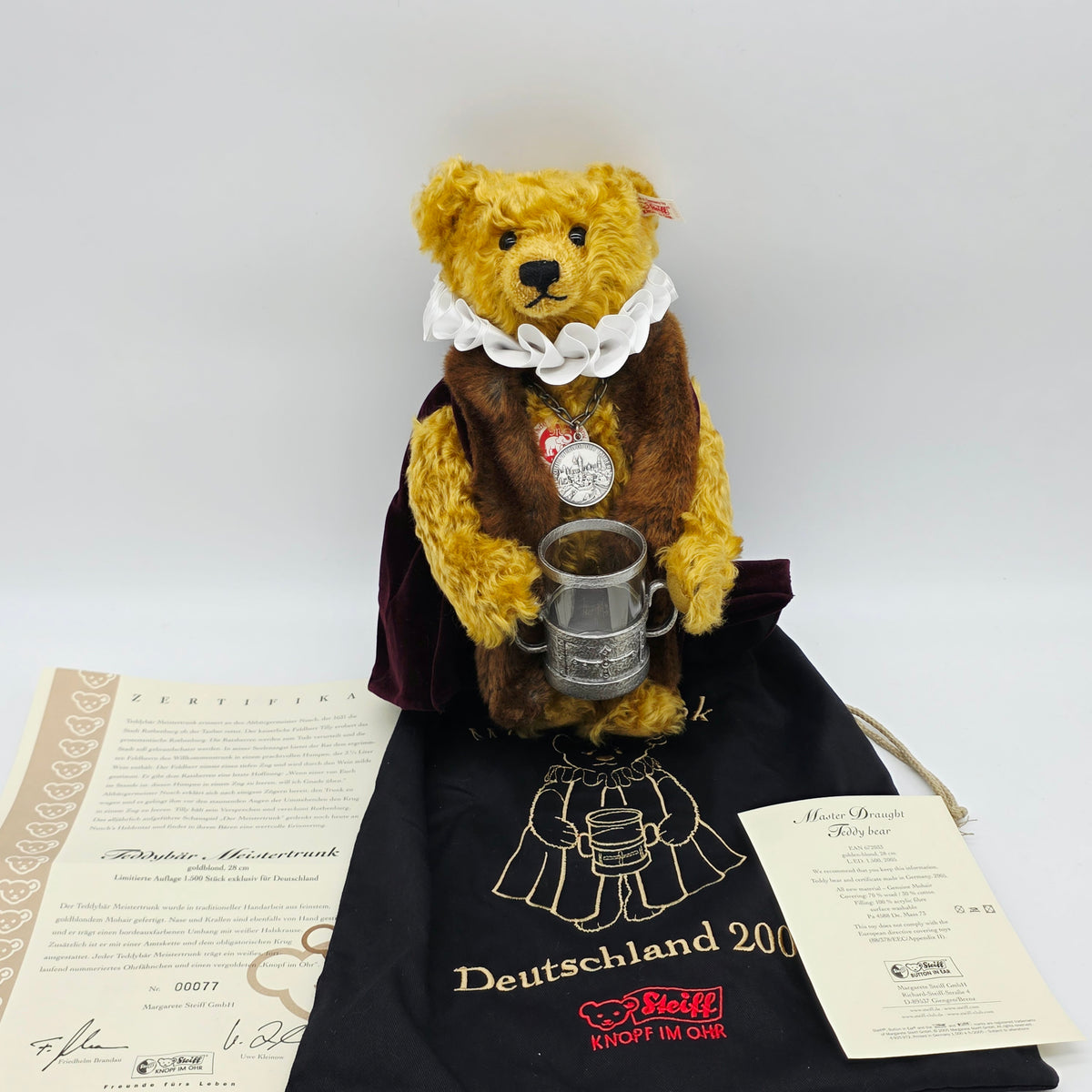 Steiff 672033 Meistertrunk Teddybär 28 cm Jahr 2005 Mohair limitiert