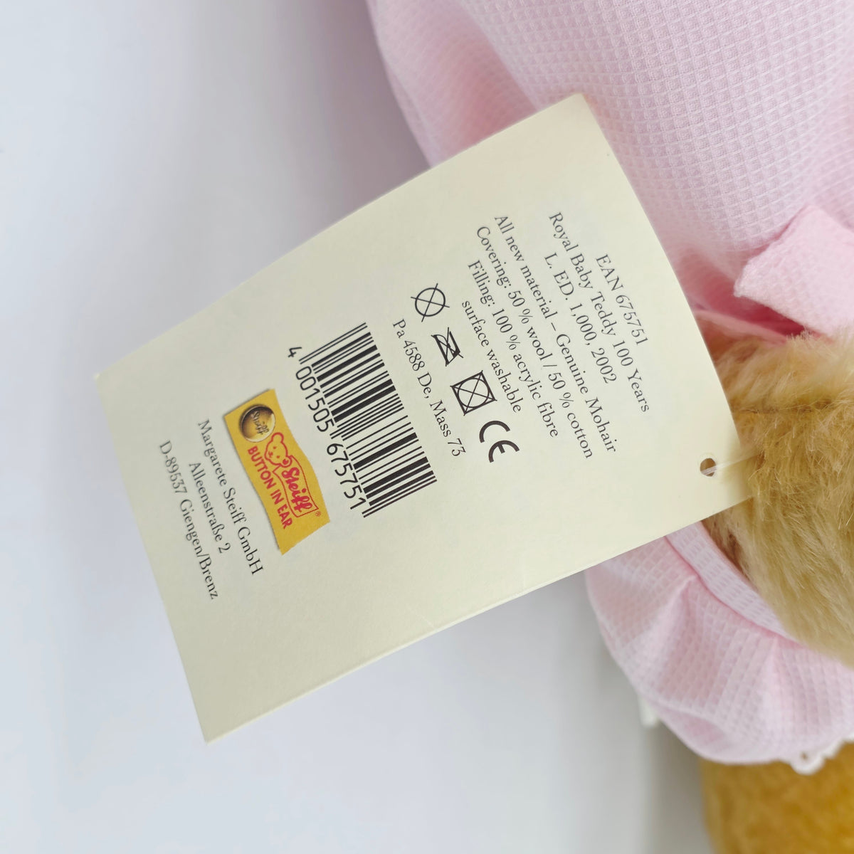 Steiff 675751 Royal Baby Teddy 100 Years Jahr 2002 limitiert